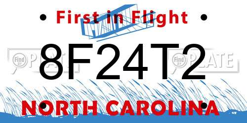 8F24T2 North Carolina License Plate