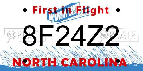 8F24Z2 North Carolina License Plate