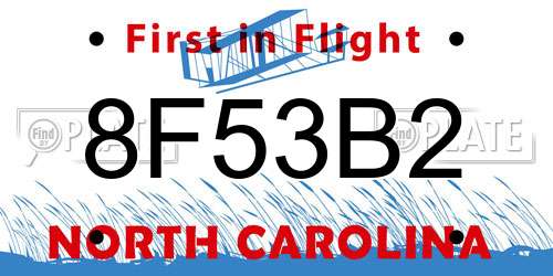 8F53B2 North Carolina License Plate