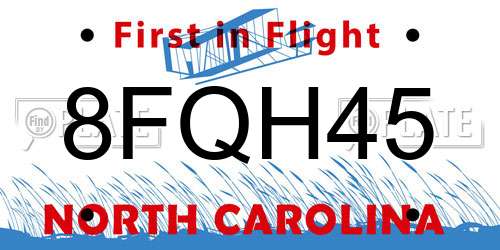 8FQH45 North Carolina License Plate