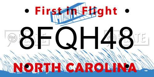 8FQH48 North Carolina License Plate
