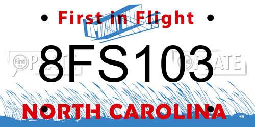 8FS103 North Carolina License Plate