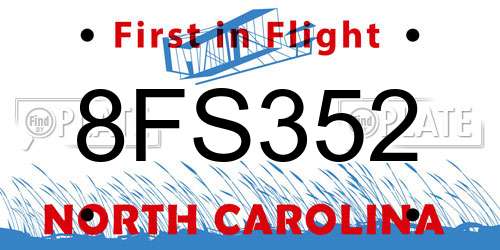 8FS352 North Carolina License Plate