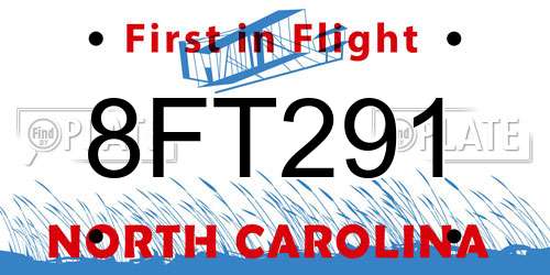 8FT291 North Carolina License Plate