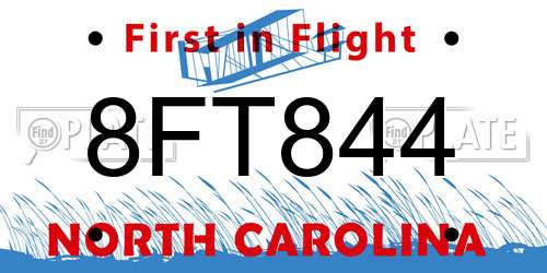 8FT844 North Carolina License Plate