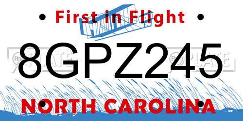 8GPZ245 North Carolina License Plate
