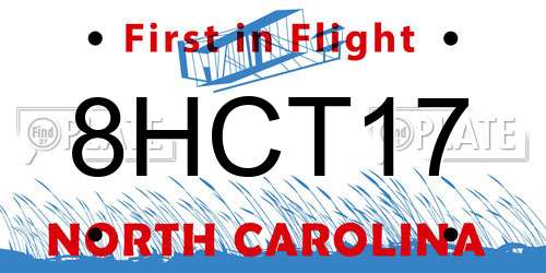 8HCT17 North Carolina License Plate