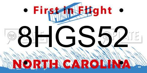 8HGS52 North Carolina License Plate