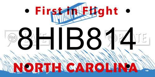 8HIB814 North Carolina License Plate