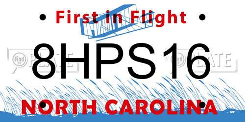 8HPS16 North Carolina License Plate