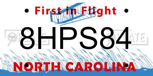 8HPS84 North Carolina License Plate