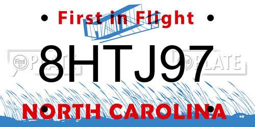 8HTJ97 North Carolina License Plate