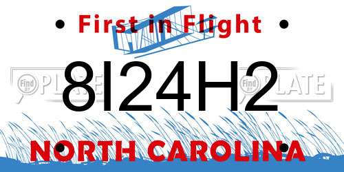 8I24H2 North Carolina License Plate