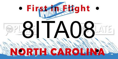 8ITA08 North Carolina License Plate