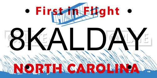 8KALDAY North Carolina License Plate