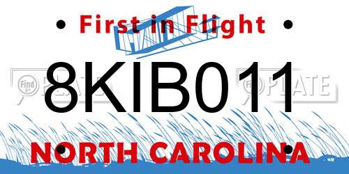 8KIB011 North Carolina License Plate