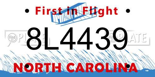 8L4439 North Carolina License Plate