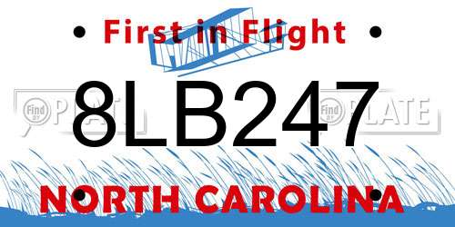 8LB247 North Carolina License Plate