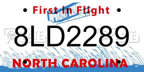 8LD2289 North Carolina License Plate