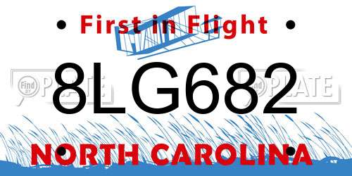 8LG682 North Carolina License Plate