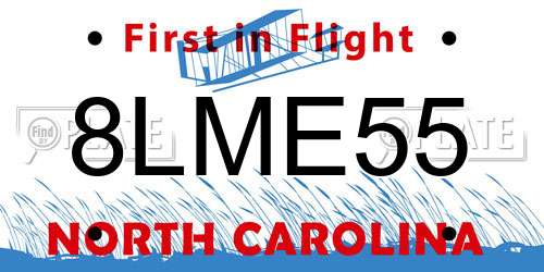 8LME55 North Carolina License Plate