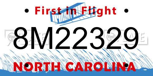 8M22329 North Carolina License Plate