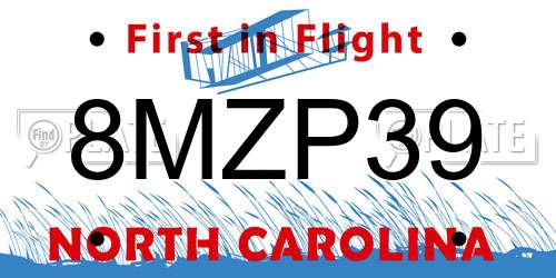 8MZP39 North Carolina License Plate