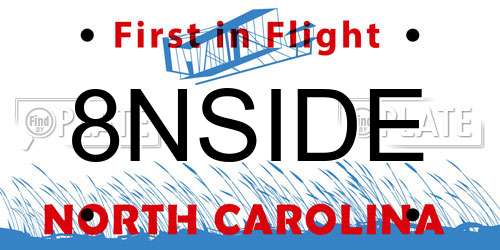 8NSIDE North Carolina License Plate
