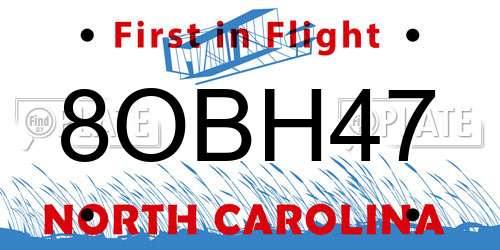 8OBH47 North Carolina License Plate