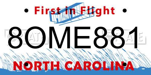 8OME881 North Carolina License Plate