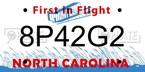 8P42G2 North Carolina License Plate