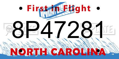 8P47281 North Carolina License Plate
