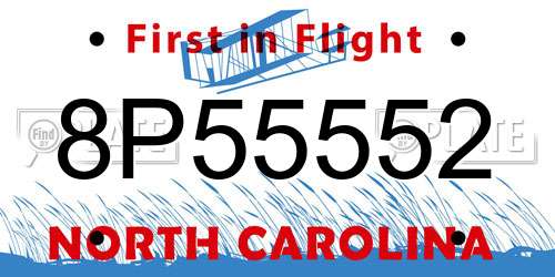 8P55552 North Carolina License Plate