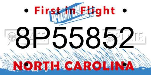 8P55852 North Carolina License Plate