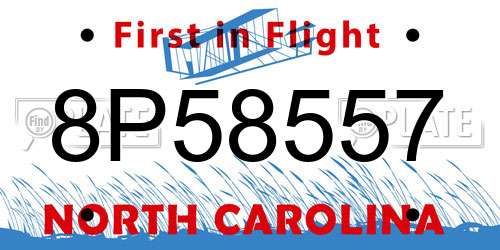 8P58557 North Carolina License Plate