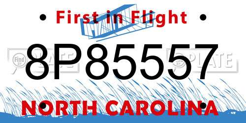 8P85557 North Carolina License Plate