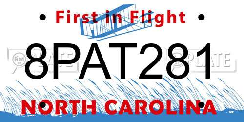 8PAT281 North Carolina License Plate