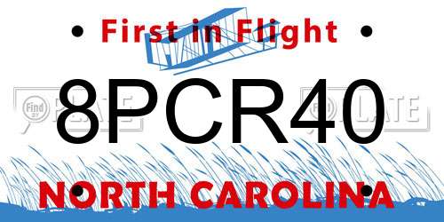 8PCR40 North Carolina License Plate