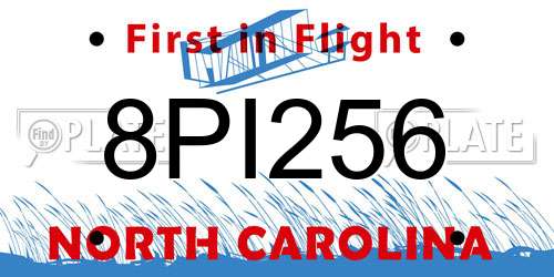 8PI256 North Carolina License Plate