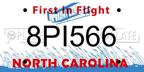 8PI566 North Carolina License Plate