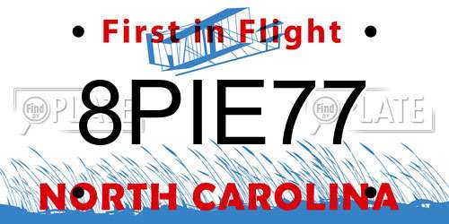 8PIE77 North Carolina License Plate