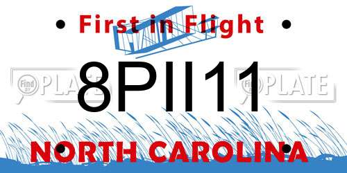 8PII11 North Carolina License Plate