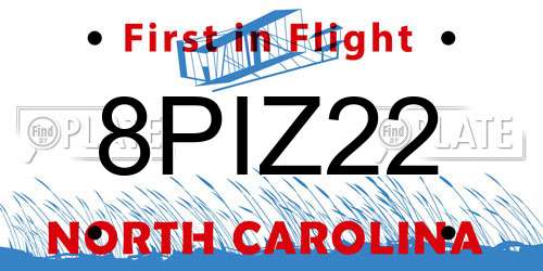 8PIZ22 North Carolina License Plate