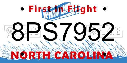 8PS7952 North Carolina License Plate