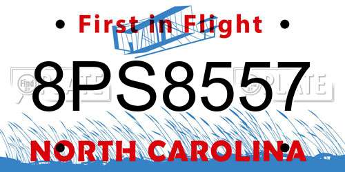 8PS8557 North Carolina License Plate