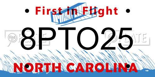 8PTO25 North Carolina License Plate