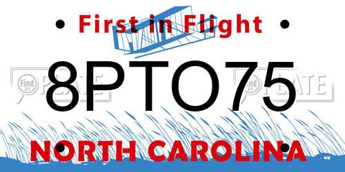 8PTO75 North Carolina License Plate