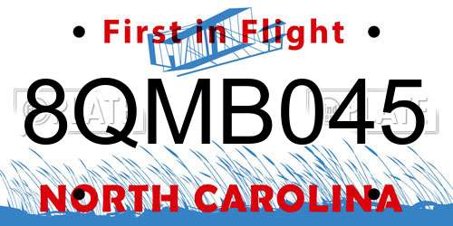 8QMB045 North Carolina License Plate