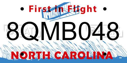 8QMB048 North Carolina License Plate