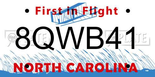 8QWB41 North Carolina License Plate